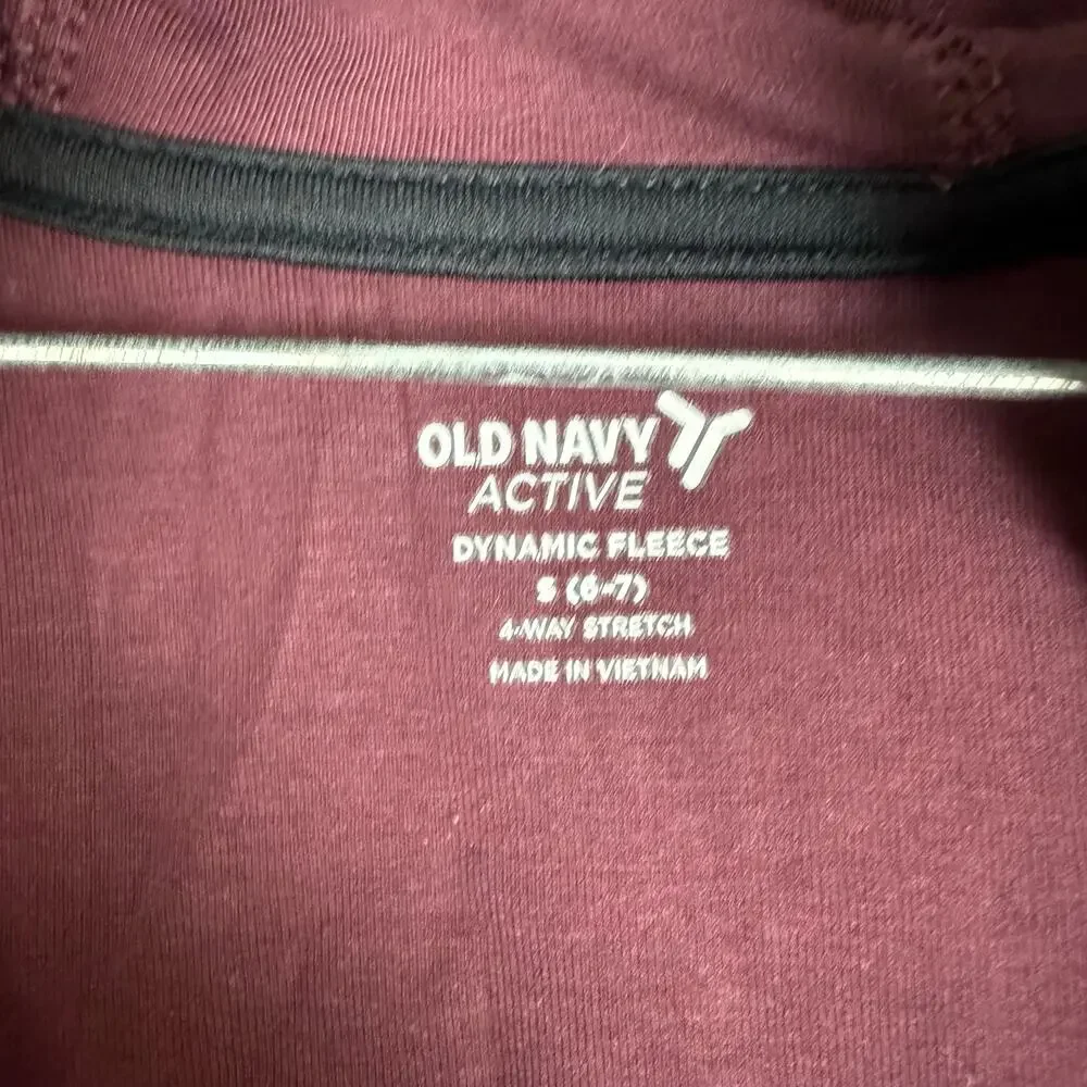 Old Navy Active Dynamic Fleece Zip Up Hoodie Sweatshirt Jacket Boys S 6 7